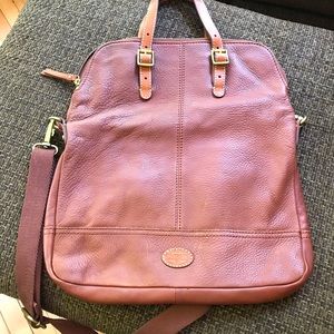 Fossil, leather messenger bag.